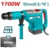 TOTAL Električni rotacijski čekić One-Stop Tools 1700 W SDS Plus 2150 ud/min 19 J, crni