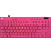 LOGITECH Tipkovnica Pro X TKL Rapid, mehanička, tactile, RGB, US Layout, USB, roza