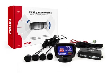 AMIO Parking senzori, 4 kom, crni, 22 mm, LED grafički zaslon, buzzer