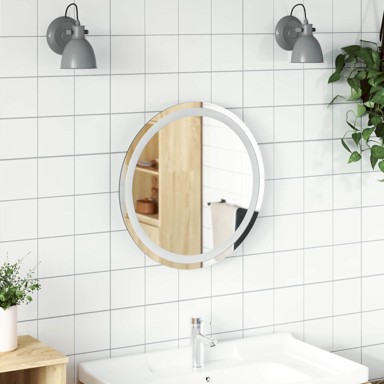 LED kupaonsko ogledalo, Ø 50 cm, prozirno