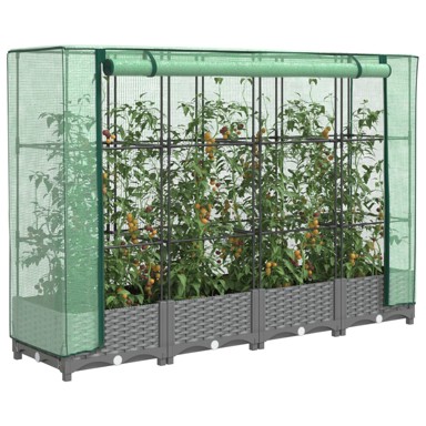 Povišena gredica s pokrovom za staklenik 160 x 40 x 123 cm