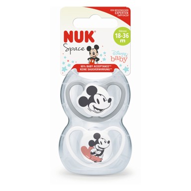 NUK Duda varalica Space Mickey, silikon, vel. 3 (18-36 mj), 2 kom