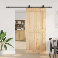 Klizna vrata Narvik, 100 x 210 cm, 213,5 cm, prirodna i crna