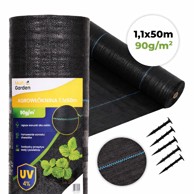 MULTIGARDEN tkanina protiv korova, UV-otporna, 90 g/m², 1,1 × 50 m, s klinovima, crna