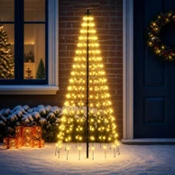 LED božićno drvce od željeza, 165 cm, Ø 70 cm, 270 LED lampica, toplo bijelo svjetlo, crno