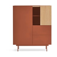 TEULAT Ciglasta/u prirodnoj boji visoka komoda u dekoru hrasta, 100x120 cm Otto