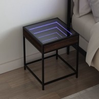 Noćni ormarić s beskonačnim LED boja smeđeg hrasta 40x40x51 cm