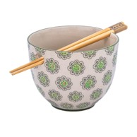 SASS & BELLE Zelena/siva zdjelica od kamenine 450 ml Geometric 