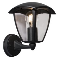 FEROTEHNA Zidna rasvjeta lanterna 1xe27 60w, up, 4 stakla, crna