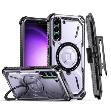 Futrola za Samsung Galaxy S23 Plus, izdržljiva prstenasta kopča za remen, ljubičasta