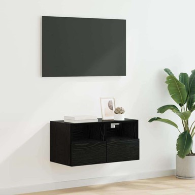 TV zidni ormar, 60 x 30 x 30 cm, konstruirano drvo, crni hrast