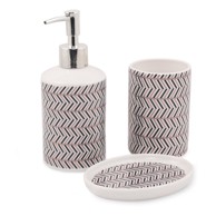 MIOLI DECOR Crno-bijeli set kupaonskog pribora od poliresina Lidya 