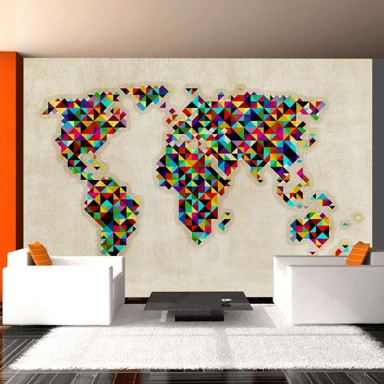 Foto tapeta World Map a kaleidoscope of colors 350x270