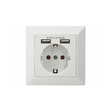 DIGITUS Utičnica, Adapter za Napajanje, s 2 USB Priključka