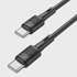 HOCO Kabel tip C na tip C, 60 W, 3 A, 1 m, crni