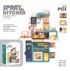 Dječja kuhinja za igru KITCHENETTE sa zvučnim svjetlosnim i vodenim efektima, 50 elemenata, zelena