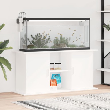 Stalak za akvarij bijeli 121 x 41 x 58 cm od konstruiranog drva