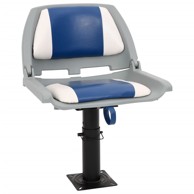 2-dijelni set sklopivih sjedala za brod, plavo-bijela, 48×51×41 cm