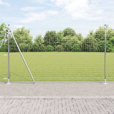 Stupovi ograde s osnovnim pločama 52 kom ø32mm 83,5 cm, galvanizirani čelik