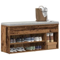Klupa za cipele boja staro drvo 102x30,5x45cm konstruirano drvo