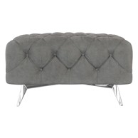 ROPEZ Sivi baršunast tabure Chelsea