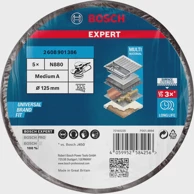BOSCH Flis disk Expert N880 Medium S 125 mm, crna