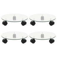 Pomični stalci za biljke 4 kom 28 cm od kaljenog stakla okrugli