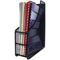 FORNAX Stalak za spise okomiti, žičani, 8x27,5x35 cm, crni