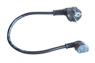 Kabel za napajanje C13 kutni, poljski utikač, 0,5 m