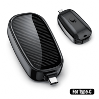 VYZIO Solarni prijenosni punjač za telefon POWERWING 5 W USB-C s karabinerom, crni