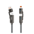 XO Kabel NB275, USB + USB-C na Lightning + USB-C, 60 W, 1 m, crna