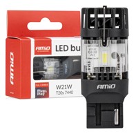 AMIO LED žarulja LumiTec T20S 7440 W21W 12V Full CANBUS AMIO-04686, 1 kom, bijela