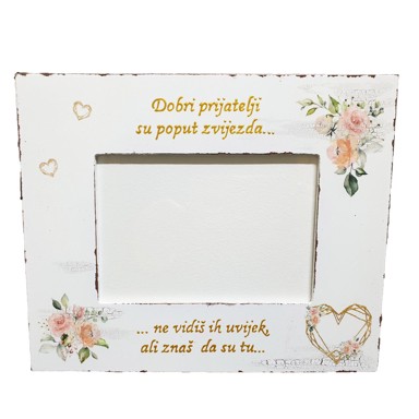 Personalizirani okvir Dobri prijatelji su poput zvijezda..., 20 x 25 cm, shabby chic