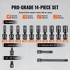 VEVOR Set udarnih nasadnih ključeva, 14 kom, 3/8 inča, metrički 10-19 mm