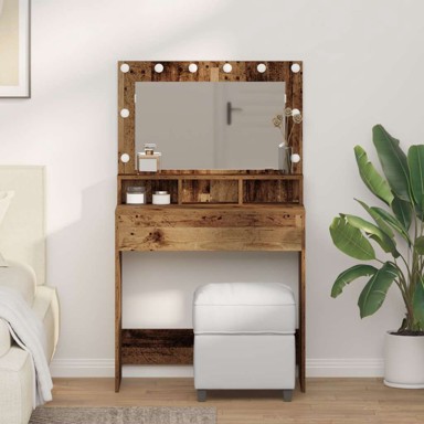 Stol toaletni s LED svjetlima model staro 79x41x135 cm, smeđa