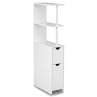 NORTHIX Uski kupaonski ormarić s policama i ladicom 45x20x114 cm, bijeli