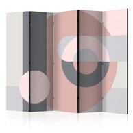 Sobna pregrada u 5 dijelova Geometric Wreath (Pink) II 225x172