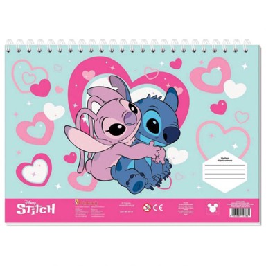 DIAKAKIS Blok za crtanje 000564983, 40 listova, sa šablonom i naljepnicama, Stitch