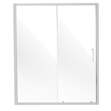 VEVOR Polukružna klizna staklena vrata za tuš, 1499x1778x92 mm, krom