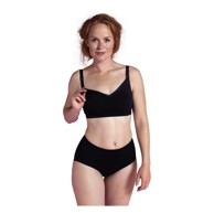 CARRIWELL Grudnjak za trudnice i dojilje, organski pamuk, bez šavova, crni, XL