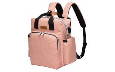 UNIKA Torba za previjanje Fashion, ruksak s USB priključkom, roza