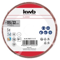 KWB Brusni papir za kutnu brusilicu 115 mm, G120, 5/1