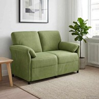 Sofa za dvije osobe, 2-sjed, 120 cm, 138x83x95 cm, baršun, svijetlozelena
