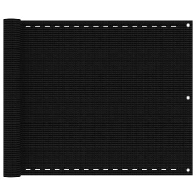 Balkonski zastor 75 x 500 cm HDPE, crni