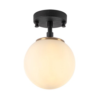 OPVIQ LIGHTS Crno-bijela stropna svjetiljka sa staklenim sjenilom ø 15 cm Atmaca