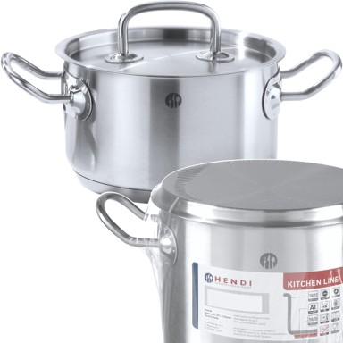 HENDI Niski lonac Kitchen Line s poklopcem 836040, 12 l, 320 x 150 mm