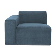 SCANDIC Plava modularna sjedeća garnitura od samta (s lijevim kutom) Sting, 101x96x70,05 cm