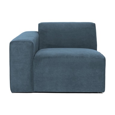 SCANDIC Plava modularna sjedeća garnitura od samta (s lijevim kutom) Sting, 101x96x70,05 cm