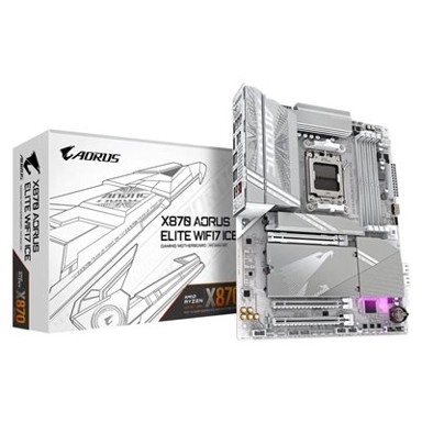 GIGABYTE Matična ploča X870 Aorus Elite WiFi 7 Ice, AMD X870, DDR5, ATX, s. AM5