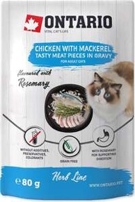ONTARIO Hrana za mačke Cat Adult Vrećica 80 g, piletina i skuša